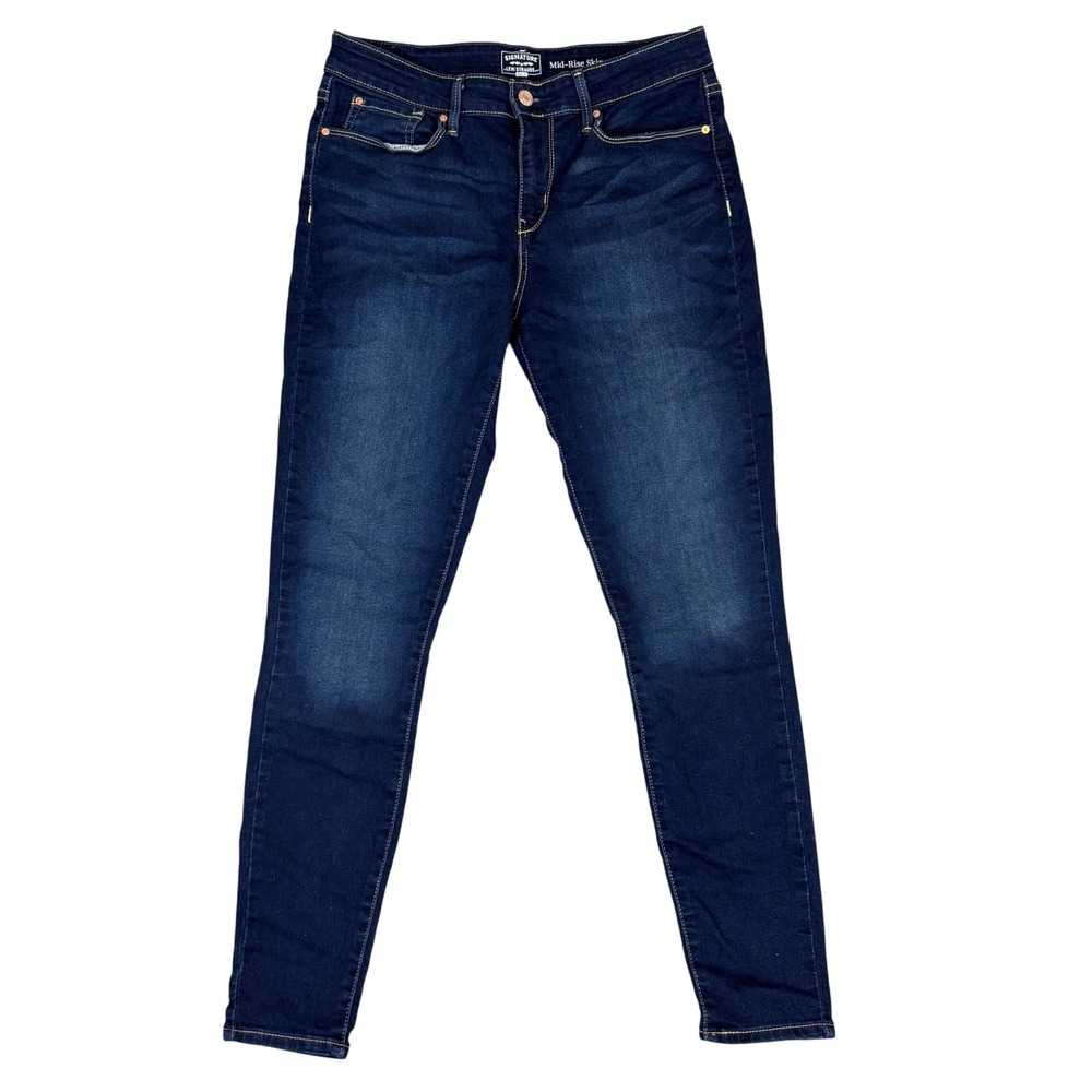 Signature by Levi Strauss Gold Label Mid-Rise Skinny Jeans Dark Wash Denim